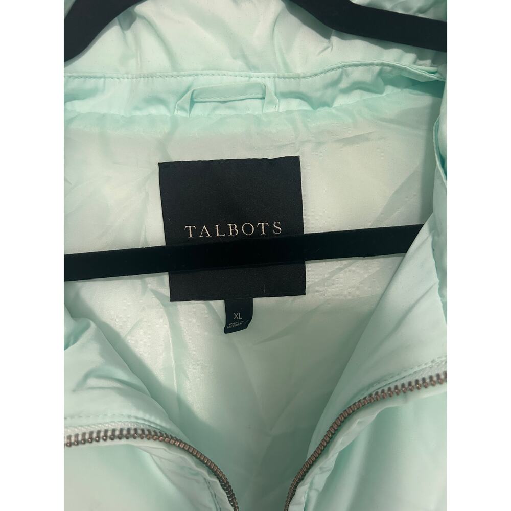 Talbots Women’s Down Puffer Vest‎ Aqua Blue Zip Front Quilted Size XL - Picture 9 of 9
